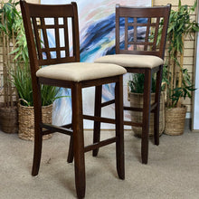 Load image into Gallery viewer, S/2 Wood/Beige Barstools