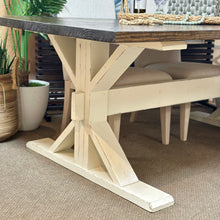 Load image into Gallery viewer, Two Tone Trestle Dining Table