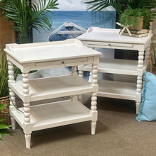 Load image into Gallery viewer, White Spindle Leg Nightstand