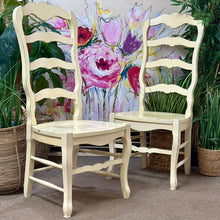 Load image into Gallery viewer, Cream Ladderback Dining Side Chair