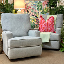 Load image into Gallery viewer, Powder Blue Swivel Recliner