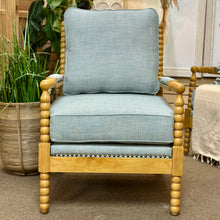 Load image into Gallery viewer, Spindle Chair w/ Light Blue Upholstery