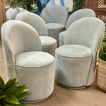 Load image into Gallery viewer, Blue Chenille Swivel Dining Chair
