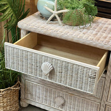 Load image into Gallery viewer, Ivory Wicker Shell Dresser