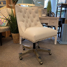 Load image into Gallery viewer, Beige Office Chair w/ Nailheads