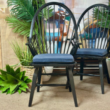 Load image into Gallery viewer, Black Armed Dining Chair