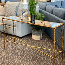 Load image into Gallery viewer, Antique Gold & Mirrored Console