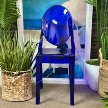 Load image into Gallery viewer, Blue Acrylic Dining Chair