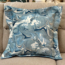 Load image into Gallery viewer, Blue Elegant Swirl Down Pillow