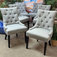 Load image into Gallery viewer, Grey Tufted Dining Chair
