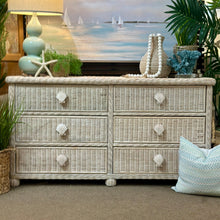 Load image into Gallery viewer, Ivory Wicker Shell Dresser