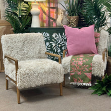 Load image into Gallery viewer, Beige Faux Fur Accent Chair