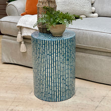 Load image into Gallery viewer, Blue Round Capiz Table