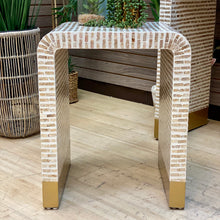 Load image into Gallery viewer, Waterfall Mother of Pearl Side Table