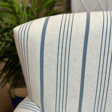 Load image into Gallery viewer, Pale Blue Striped Swivel Chair