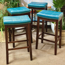 Load image into Gallery viewer, Teal Saddle Barstool