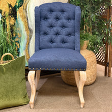 Load image into Gallery viewer, Navy Tufted Dining Chair