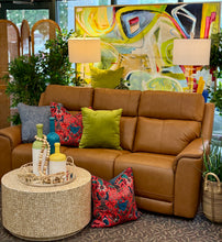 Load image into Gallery viewer, Caramel Leather Power Sofa