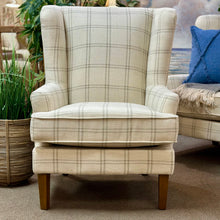 Load image into Gallery viewer, Ivory/Sage Plaid Chair