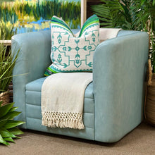 Load image into Gallery viewer, Faux Leather Aqua Swivel Chair