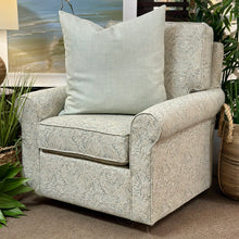 Load image into Gallery viewer, Pale Aqua Patterned Swivel Glider