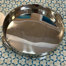 Load image into Gallery viewer, Round Silver Pottery Barn Tray