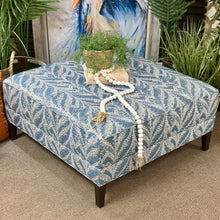 Load image into Gallery viewer, Ethan Allen Blue Ottoman