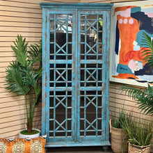 Load image into Gallery viewer, Tall Turquoise Cabinet