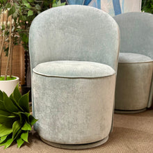 Load image into Gallery viewer, Blue Chenille Swivel Dining Chair