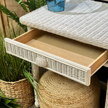 Load image into Gallery viewer, White Wicker Desk