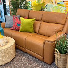 Load image into Gallery viewer, Caramel Leather Power Sofa