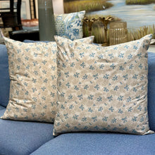 Load image into Gallery viewer, Beige & Blue Coral Designer Pillow