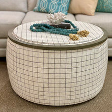Load image into Gallery viewer, Wood Top Storage Ottoman