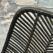 Load image into Gallery viewer, Black Rattan Barstool