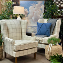 Load image into Gallery viewer, Ivory/Sage Plaid Chair