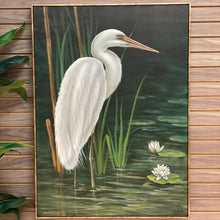 Load image into Gallery viewer, White Crane Framed in Brushed Gold
