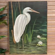 Load image into Gallery viewer, White Crane Framed in Brushed Gold