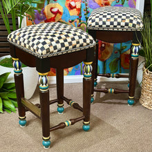 Load image into Gallery viewer, Set/2 Mackenzie Childs 'Courtly Check' Stools