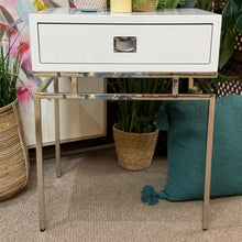 Load image into Gallery viewer, White & Chrome Nightstand