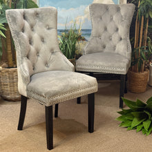 Load image into Gallery viewer, Grey Velvet Dining Chair