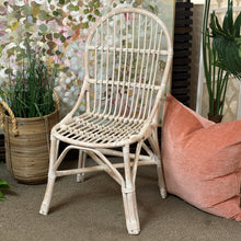 Load image into Gallery viewer, White Rattan Dining Chair