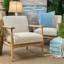 Load image into Gallery viewer, Blue/Ivory Striped Chair