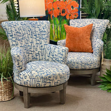 Load image into Gallery viewer, Blue Geometric Swivel Chair
