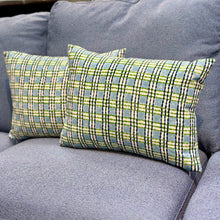 Load image into Gallery viewer, Blue& Green Plaid Designer Lumbar