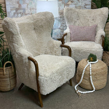 Load image into Gallery viewer, Cream Fur Accent Chair