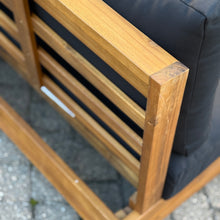 Load image into Gallery viewer, 4PC Wood/Black Outdoor Seating Set