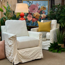 Load image into Gallery viewer, White Slipcover Swivel Glider