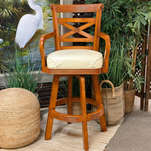 Load image into Gallery viewer, Set/2 Swivel Wood Barstools