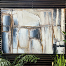 Load image into Gallery viewer, Blue & Gold Framed Abstract