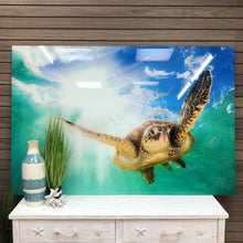 Load image into Gallery viewer, Vibrant Tempered Glass Sea Turtle